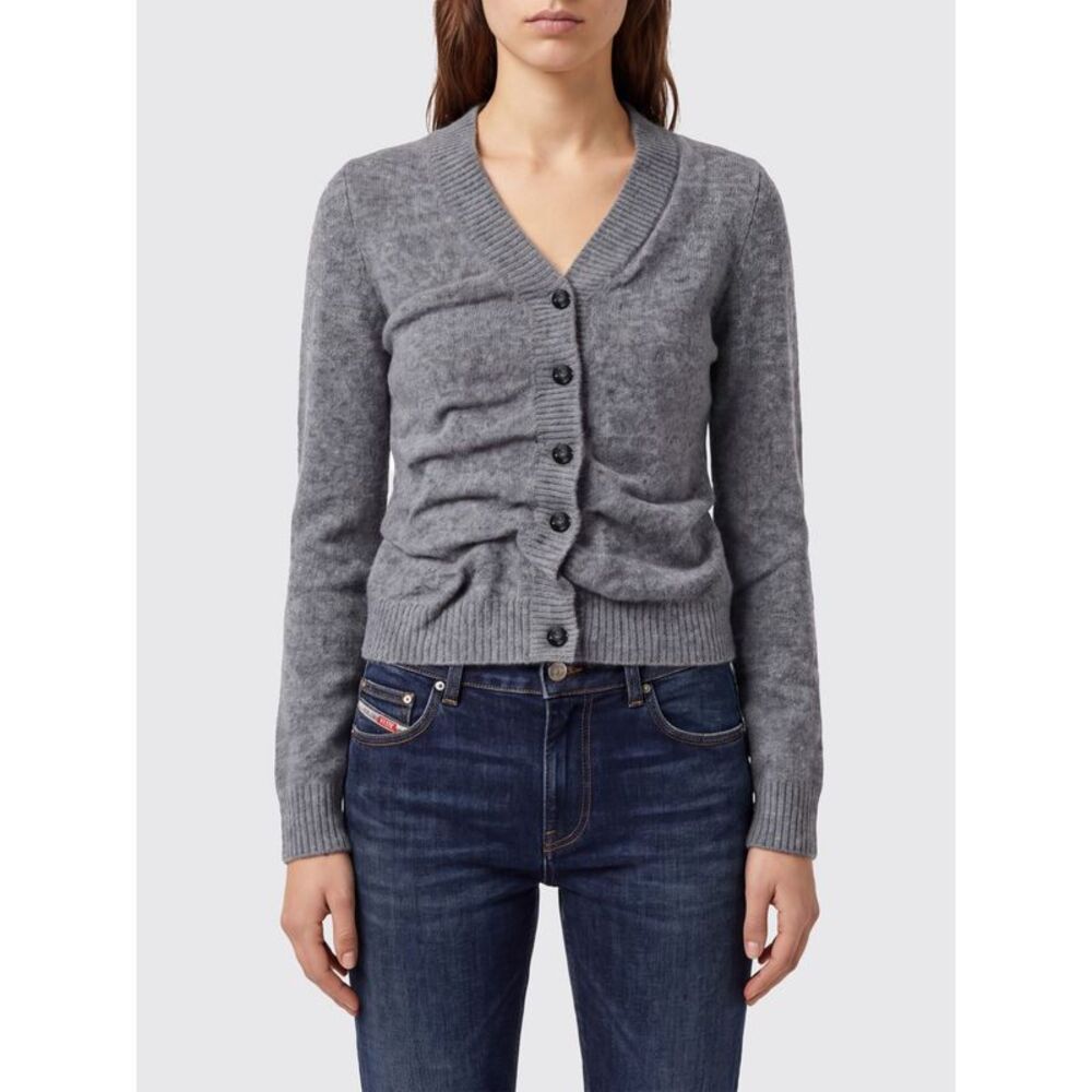 Diesel Women Draped V-Neck Cardigan Diesel In A Wool Blend With Ribbed Details
